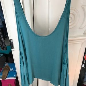 Teal free people flowy tank