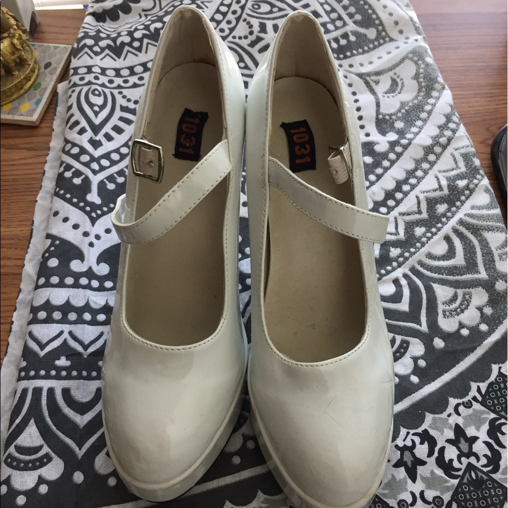 White Eden Go Go Platform Heels
