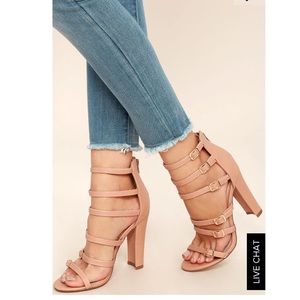Nude strapy heels