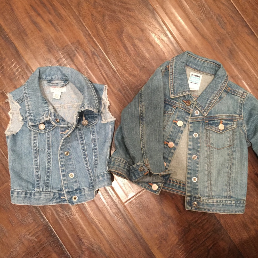 Toddler jean jacket/vest bundle