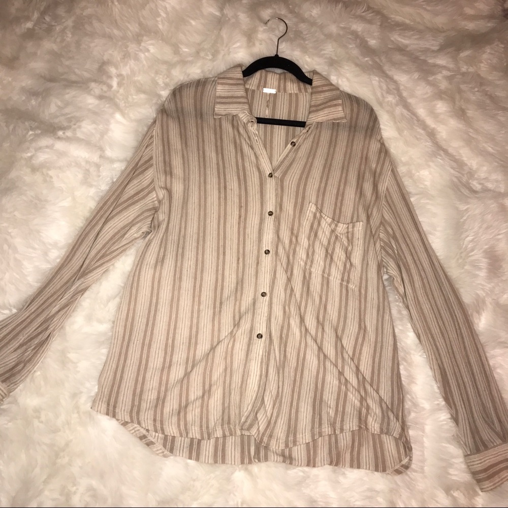 Free People striped button down top