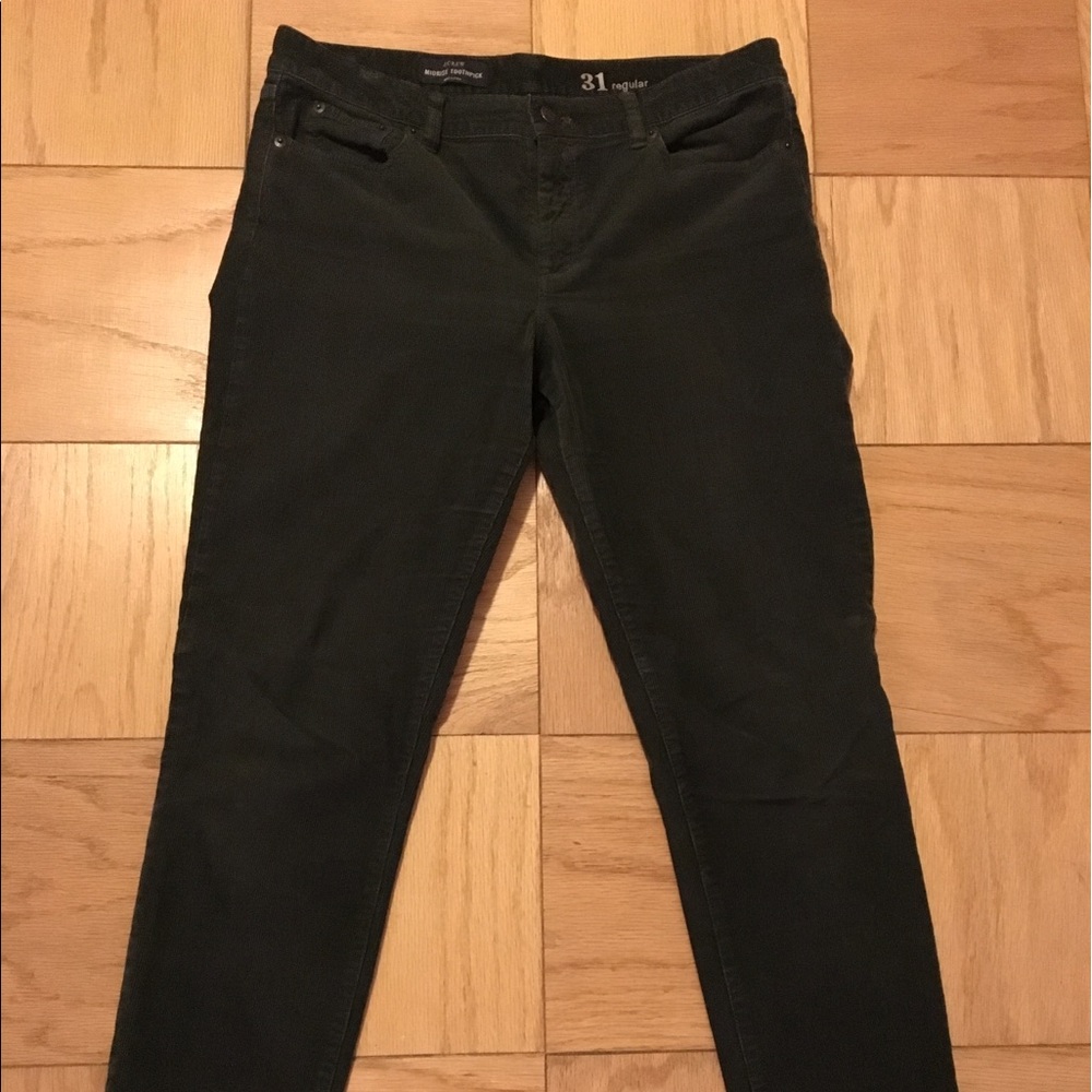 J. Crew Forest Green Cords, size 31 reg, skinny