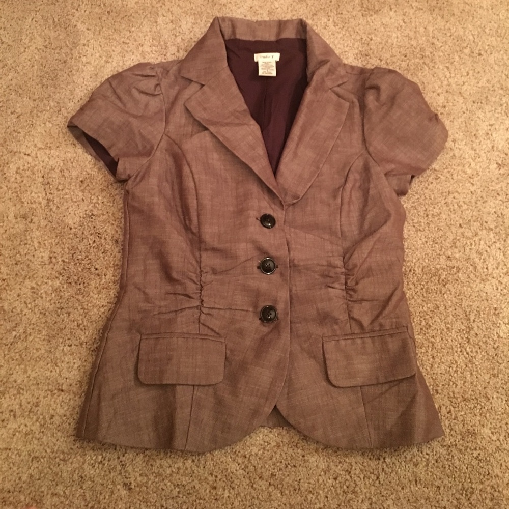 BRAND NEW Studio Y brown gathered blazer in Small