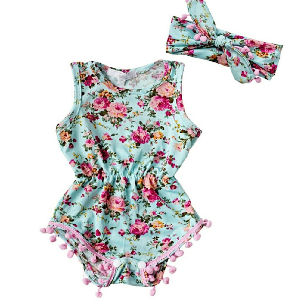 2 Piece Floral Baby Girl Outfit