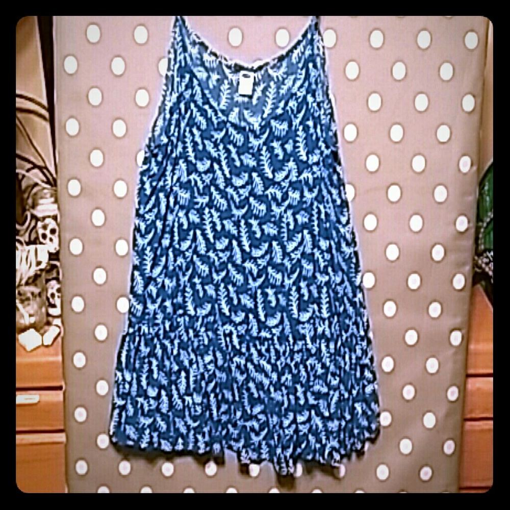 Blue and White Spaghetti Strap Blouse
