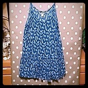 Blue and White Spaghetti Strap Blouse