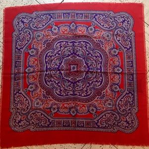 Vintage Red Paisley Scarf Handkerchief