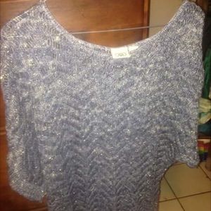 Light blue short sleeve sweater