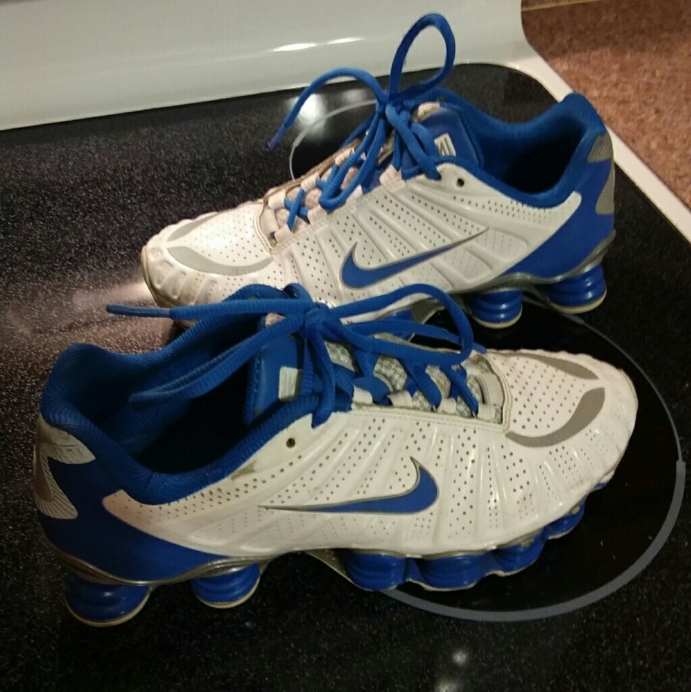 Nike Royal blue and white Full Shox/shocks