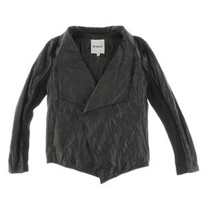 BB Dakota Faux Leather Ribbed Trim Jacket