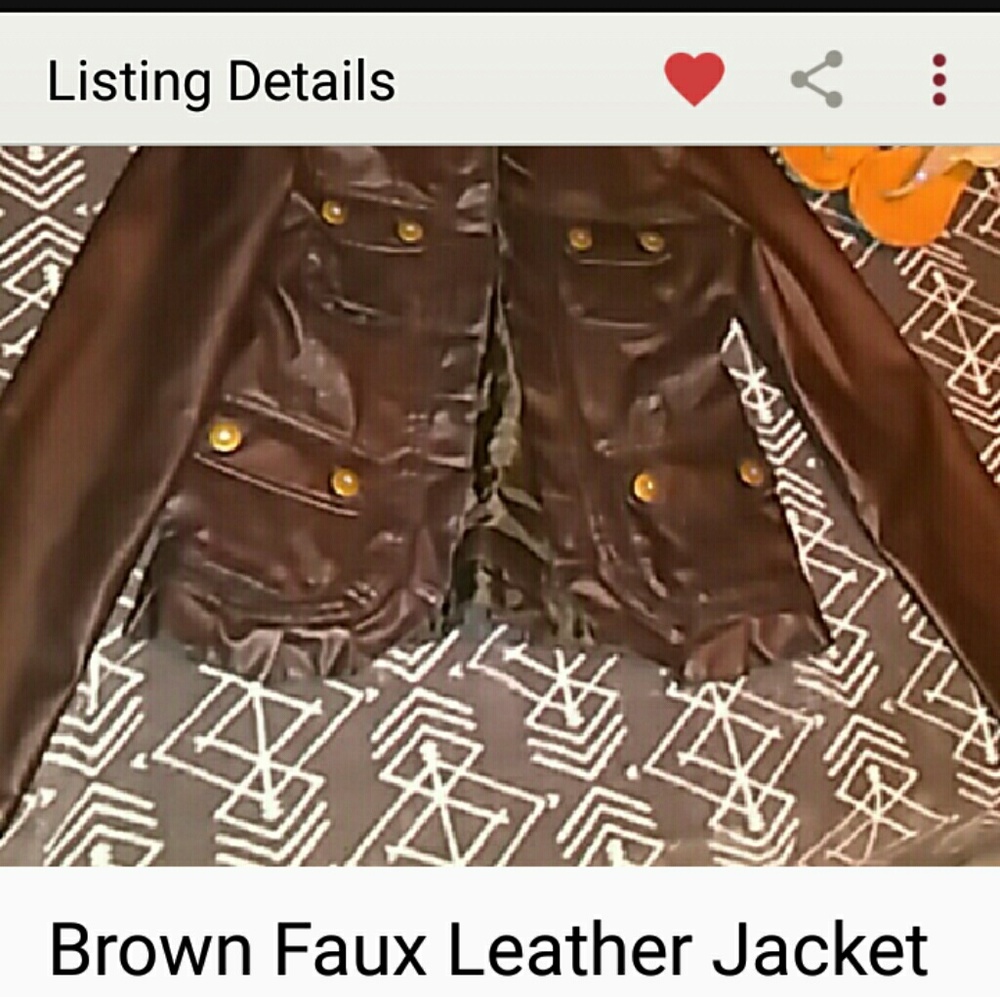 💕Brown Faux Leather Jacket