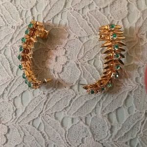 Green and Gold Ear Cuff Set