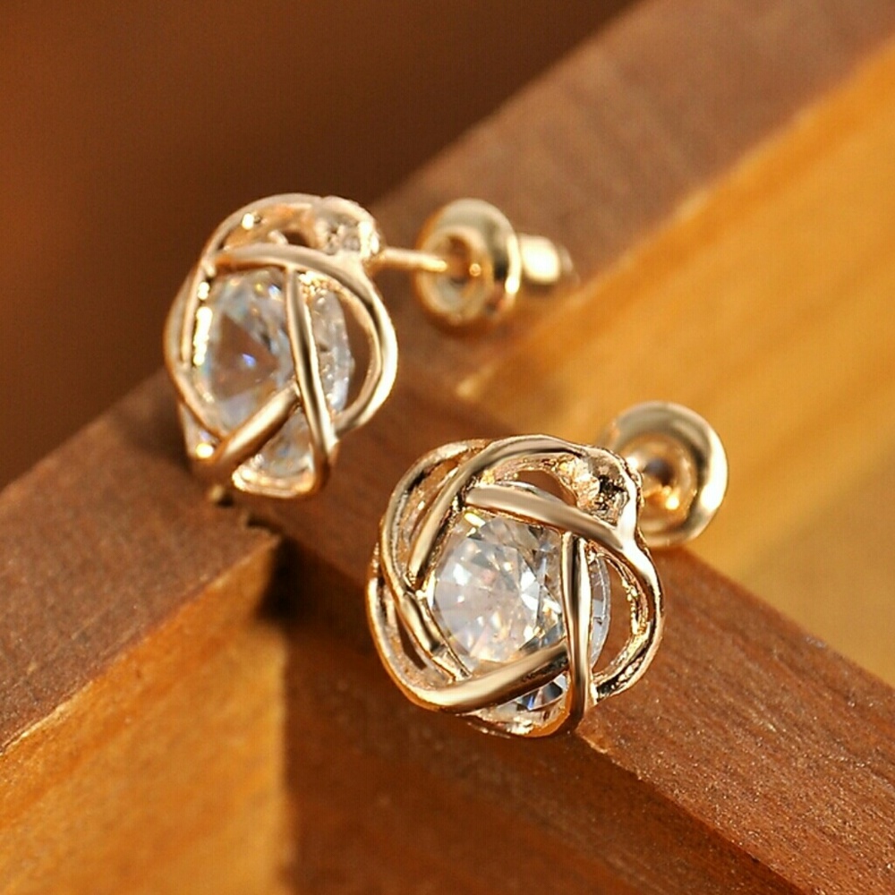 Host Pick: Gold Plated Crystal Zircon Earrings! - Picture 3 of 9