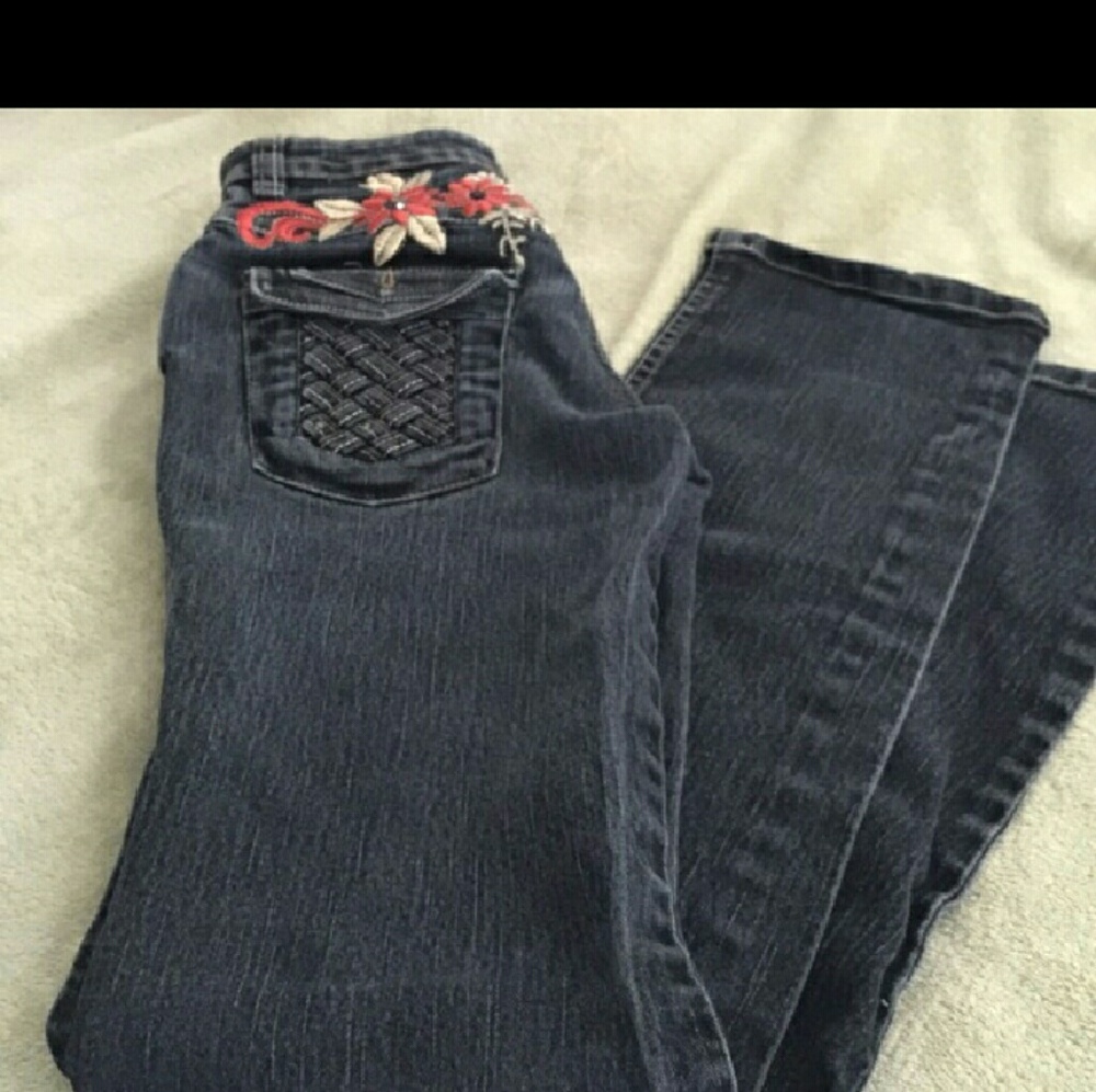 💕Flowery Jeans size 0-2💕