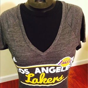 Adidas Woman's Large NBA Lakers V-Neck Blouse