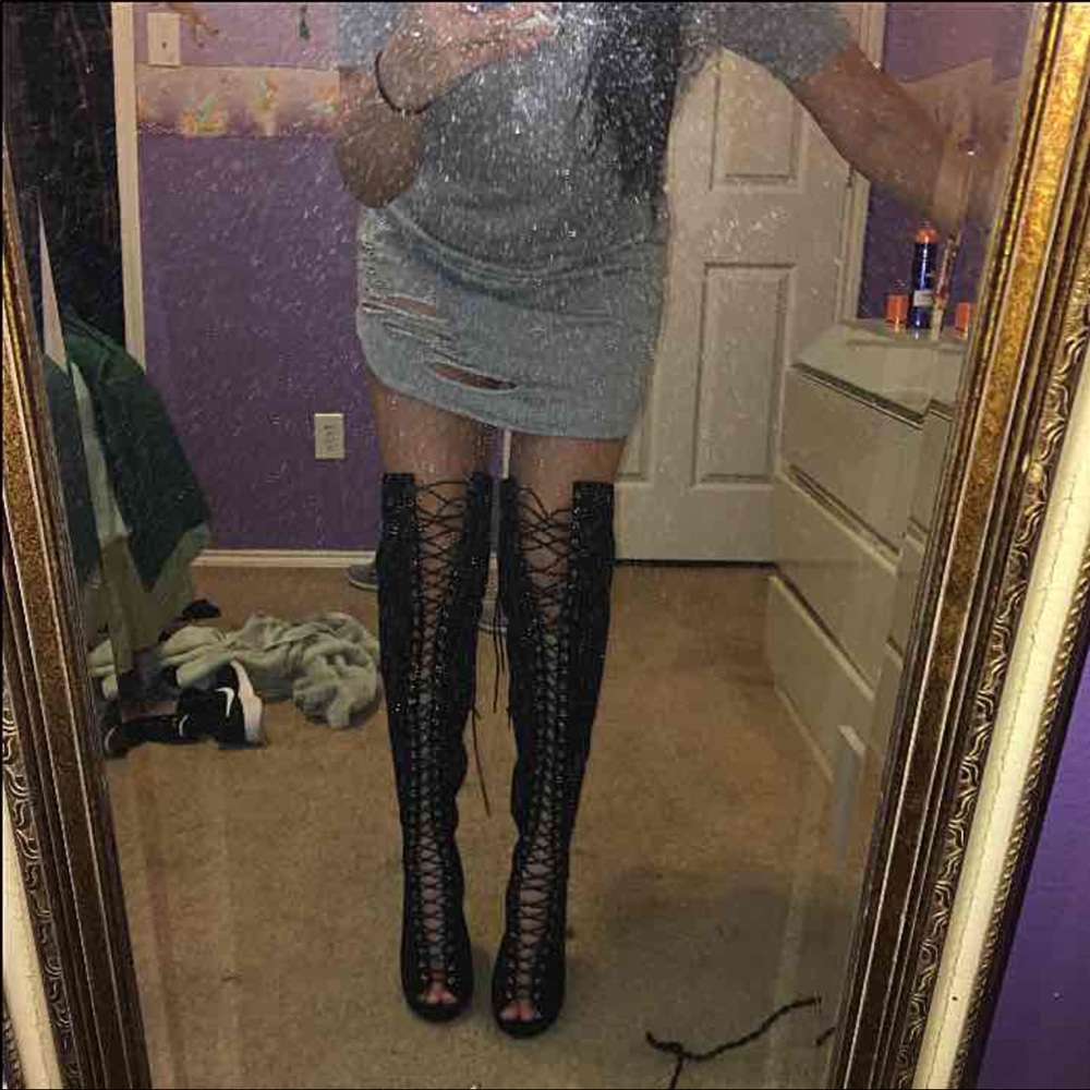 FASHION NOVA OVER THE KNEE HEELS