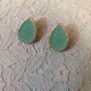 Blue Crystal Teardrop Earrings