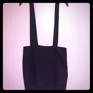 Maje black suspender skirt