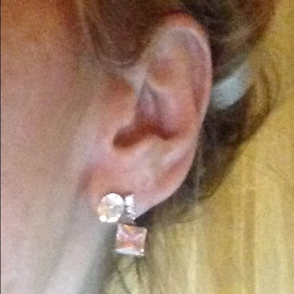 Swarovski Sterling Silver drop earrings with pink