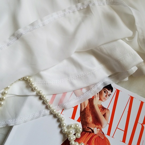 Sleeveless White Chiffon Sequin Dress Size 6 - Picture 6 of 6