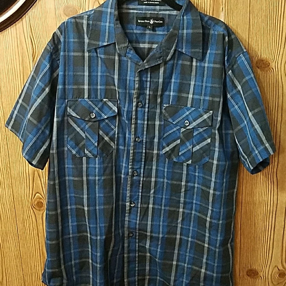 ♂Beverly Hills Polo Club Short Sleeve Button Down♂ - Picture 1 of 1