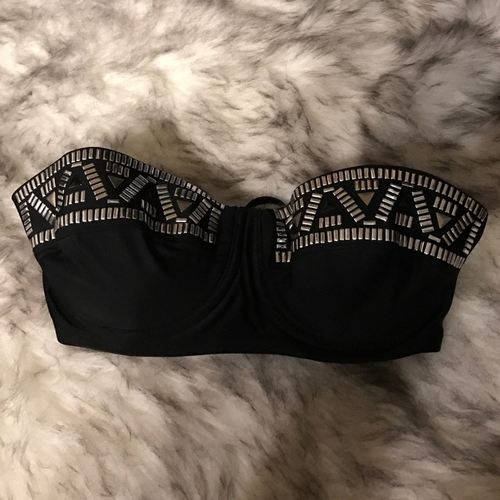 Studded bandeau bikini top festival size small