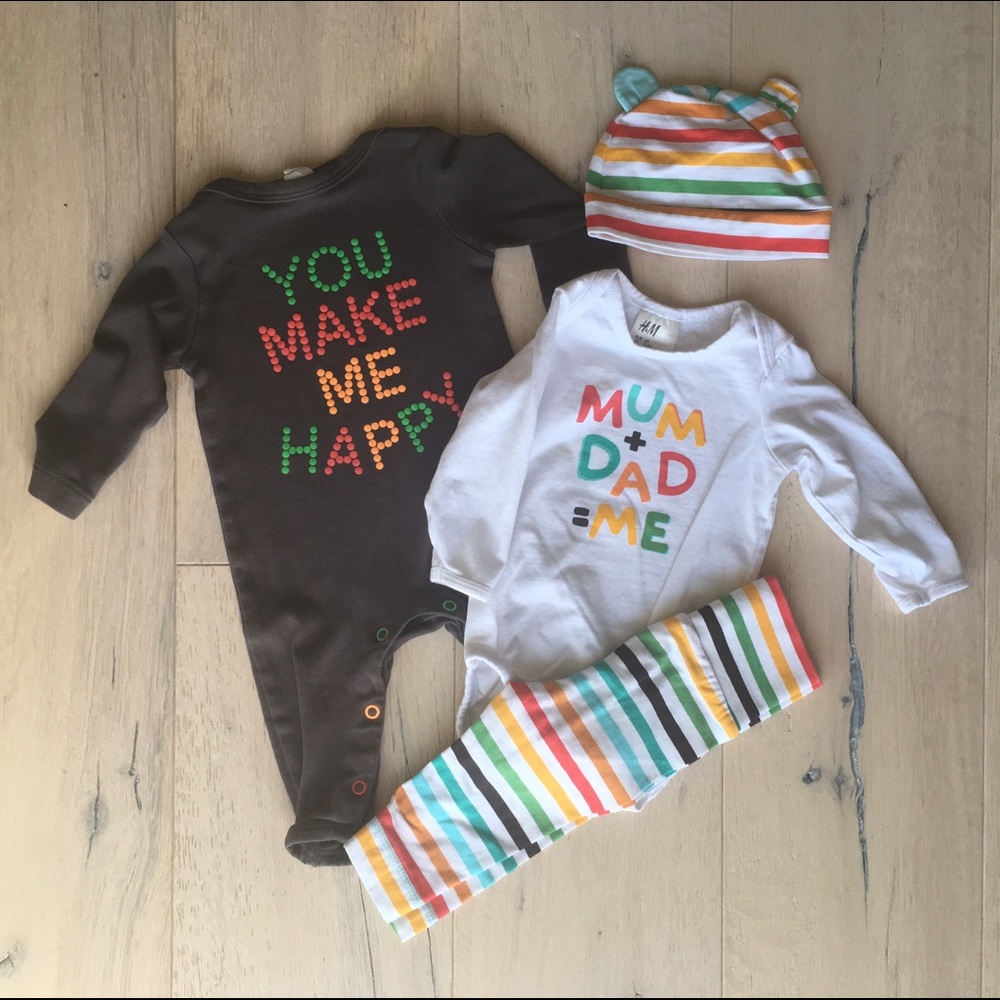 H&M Baby Bundle - Romper, Onesie, Hat and Pants