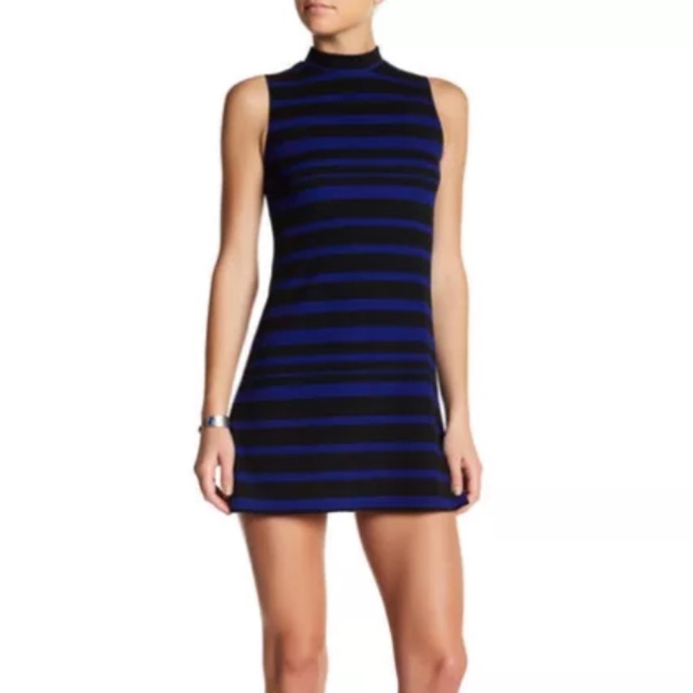 Love Ady Sleeveless Mock Neck A-Line Dress