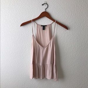 Blush Pink Pleated V Neck Top