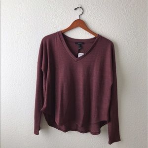 V-Neck Dolphin Hem Top