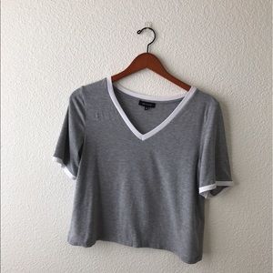 New Look Ringer V Neck Top