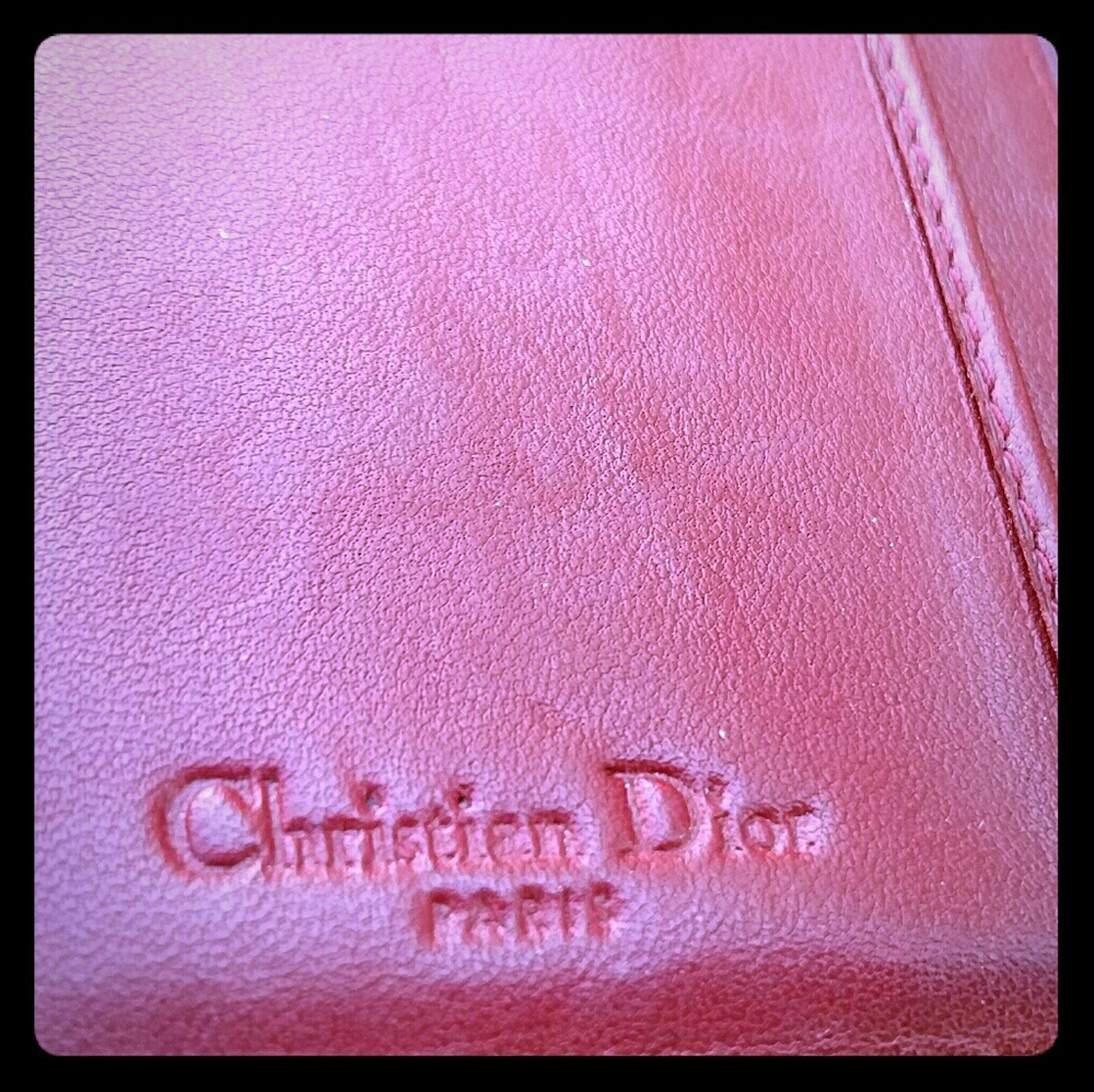 Dior Red Voyager Cannage compact authentic wallet