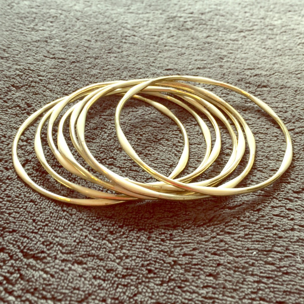 Gold and Cream tone bangle set