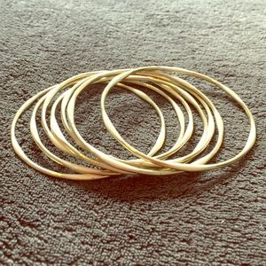 Gold and Cream tone bangle set