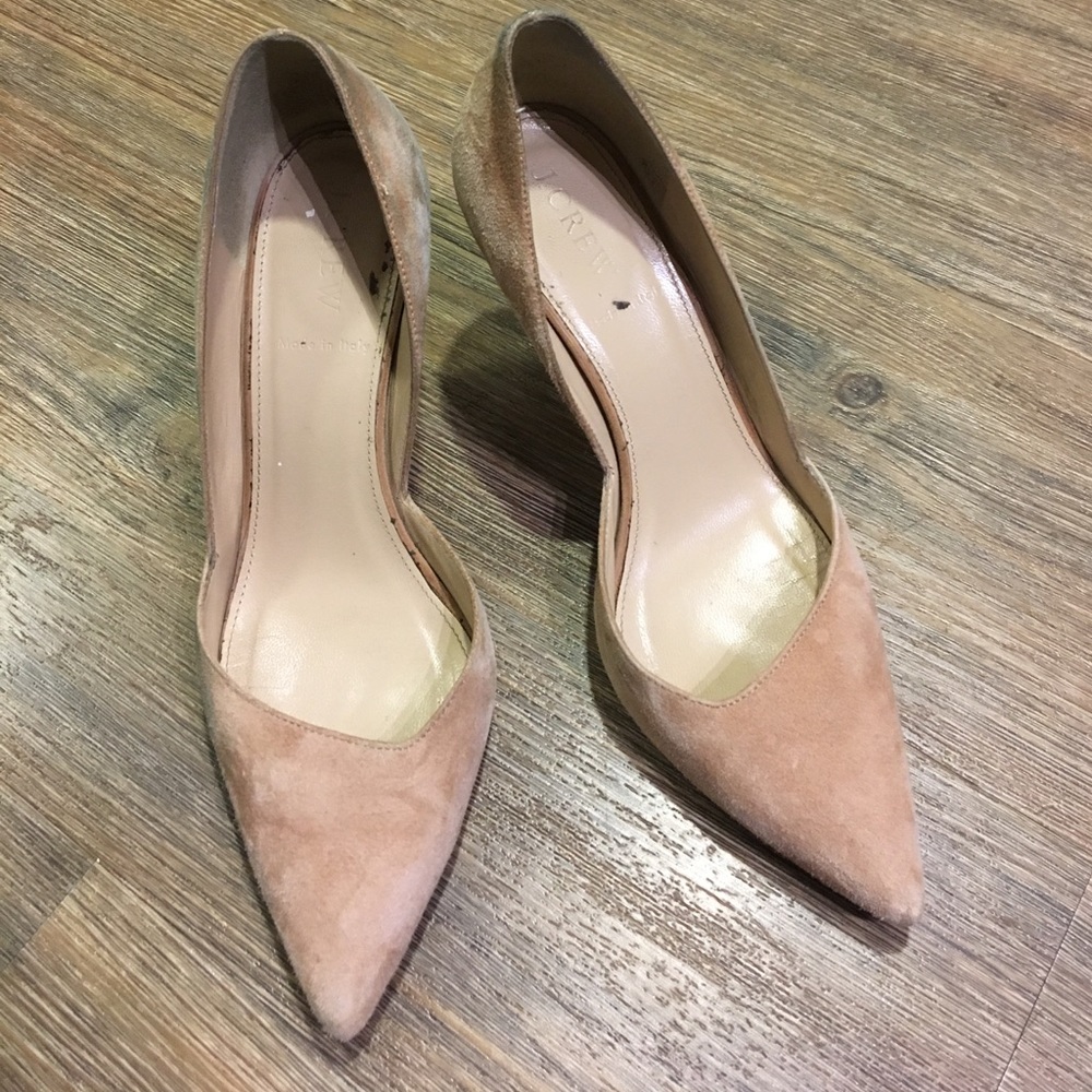 Jcrew nude suede dorsay pumps or heels