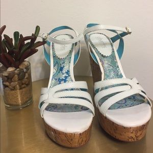 Charles by Charles David White Wedge w/ Cork Heel