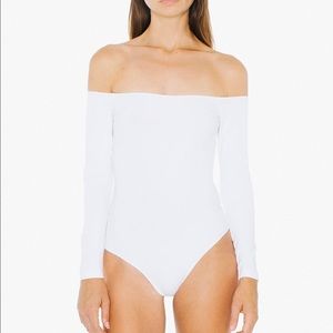 NWT American apparel white off shoulder bodysuit