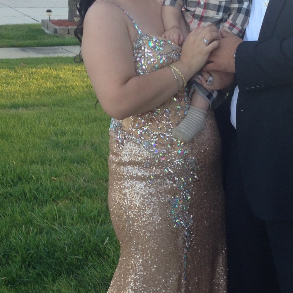 Gold prom dress gown