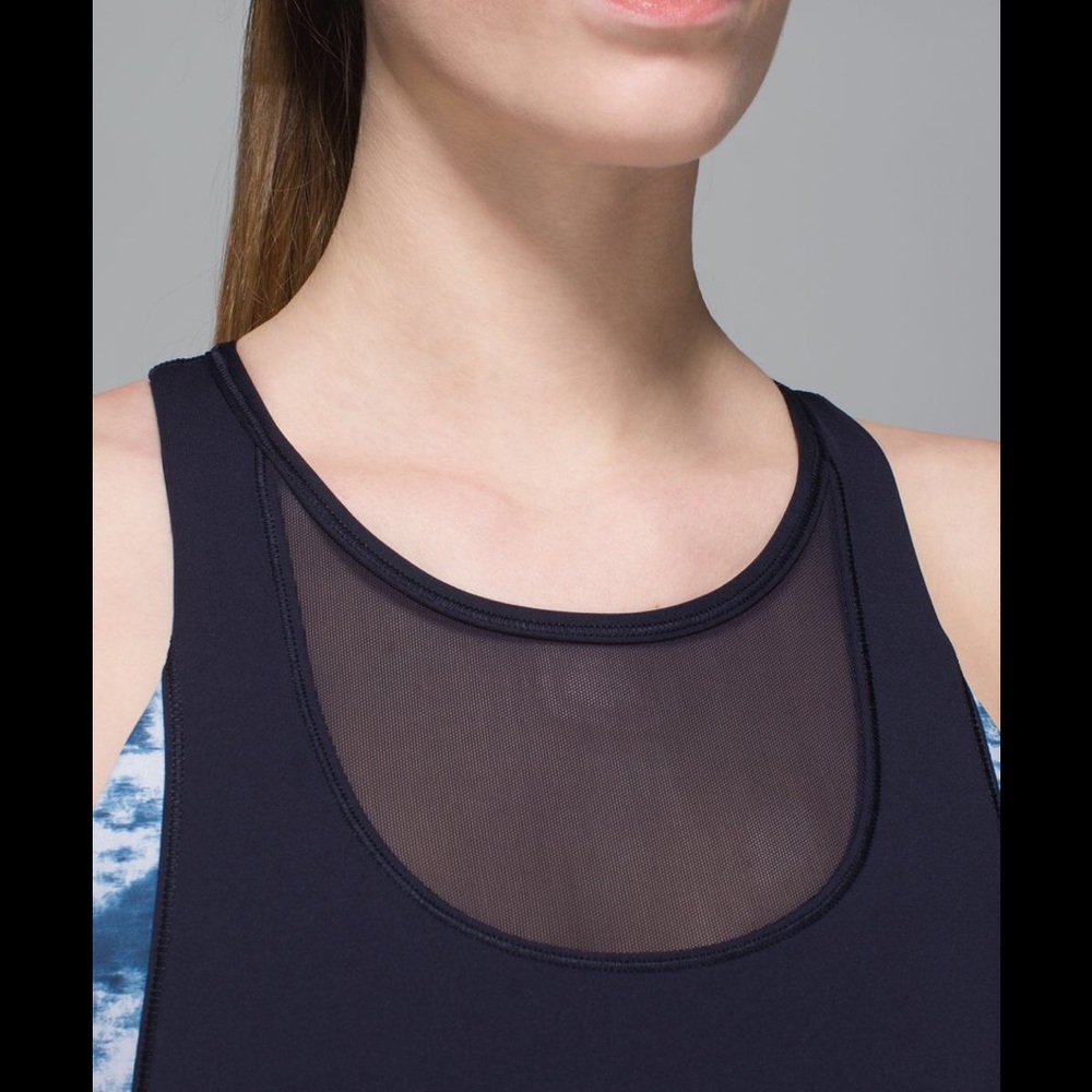 Lululemon Mesh With Me Tank Naval Blue - Picture 2 of 6