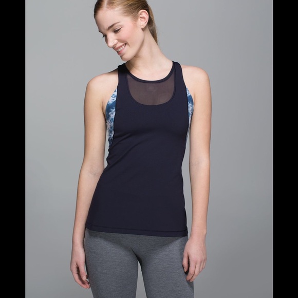 lululemon athletica Tops - Lululemon Mesh With Me Tank Naval Blue
