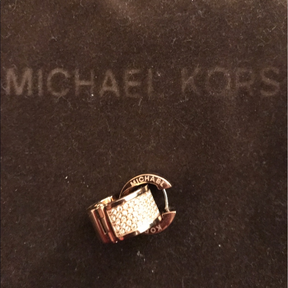 Michael Kors Pave Engraved Earrings