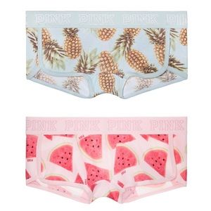 (L) VS PINK Logo Boyshorts Panty x2