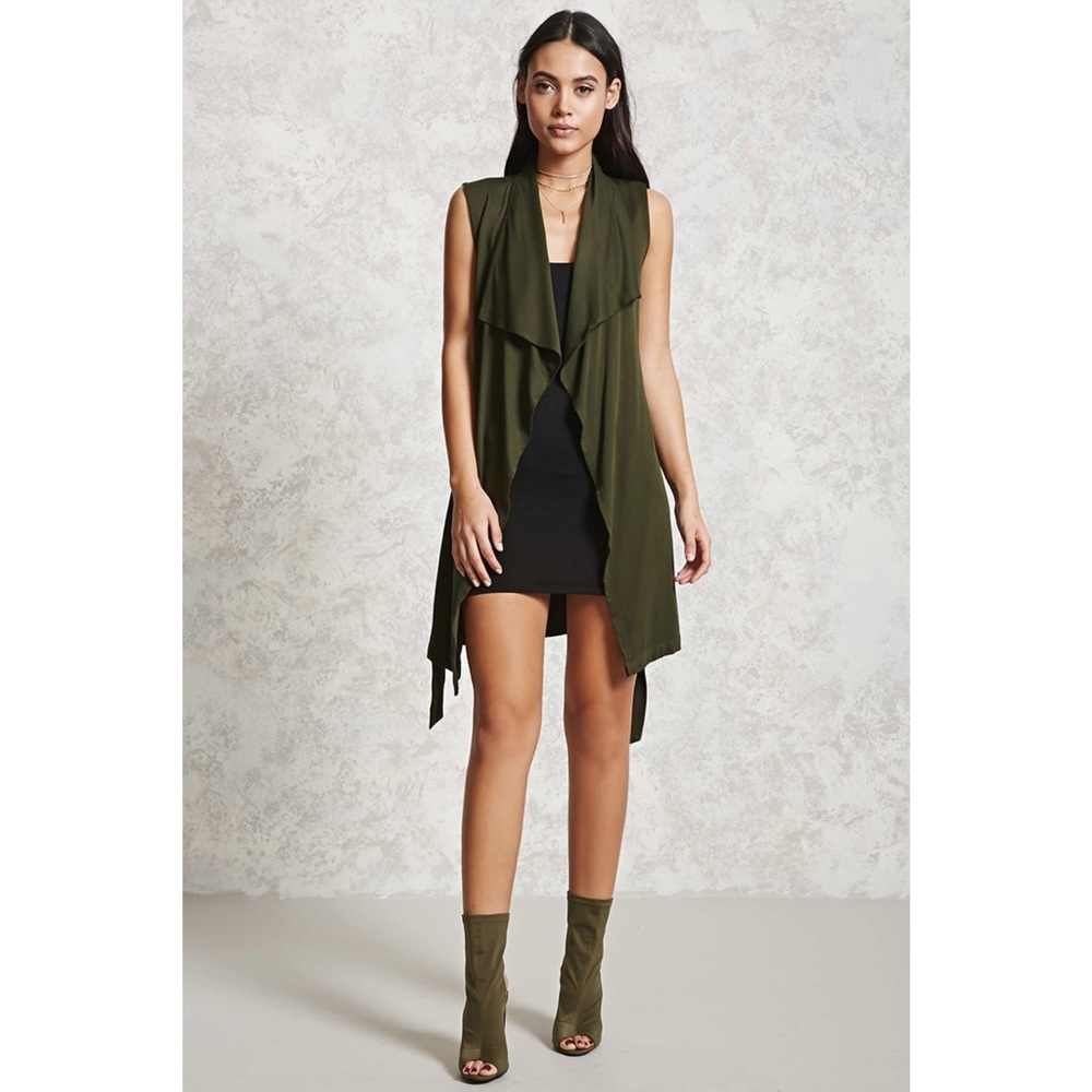 Belted Draped Vest - Picture 1 of 3
