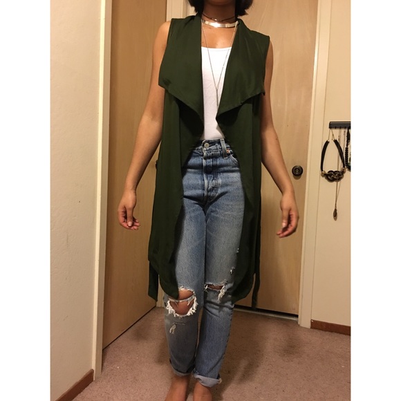 Belted Draped Vest - Picture 2 of 3