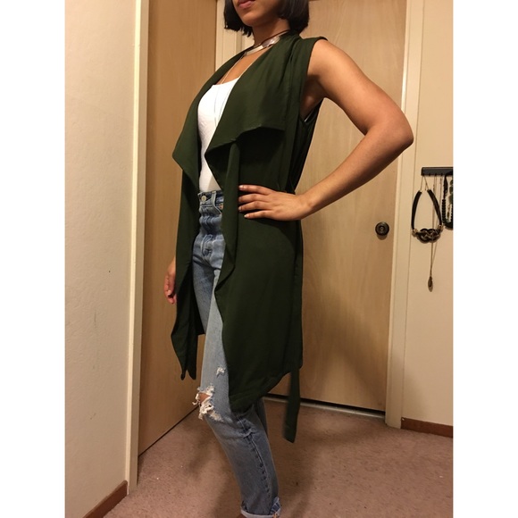 Belted Draped Vest - Picture 3 of 3