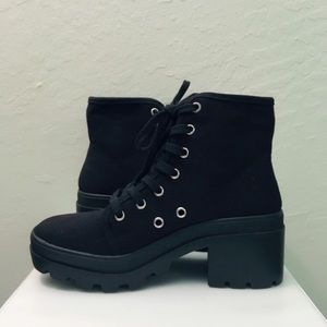 Platform lace up boots