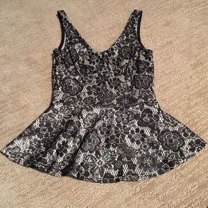 XS Zip-up (zipper on the backside) Lace Top