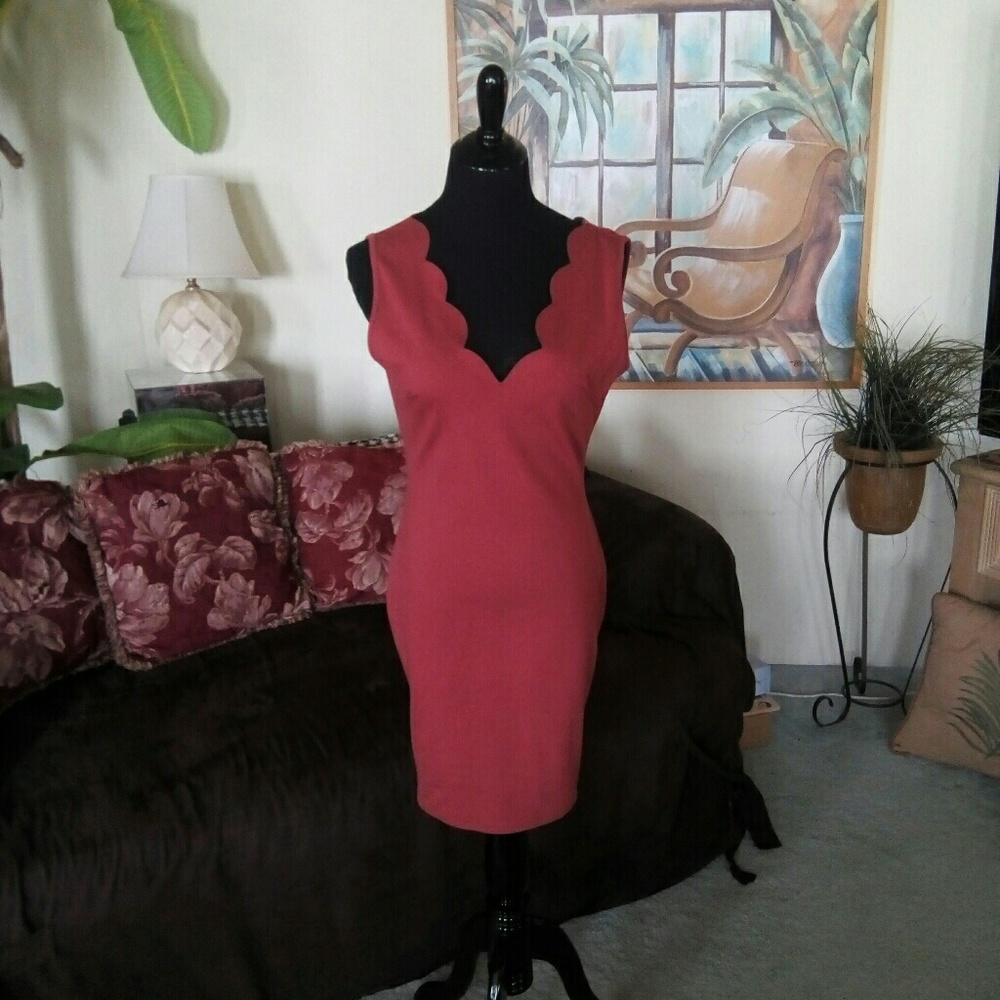 Scalloped Bodycon Dress