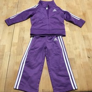 Little girls toddler Adidas track jacket and pants