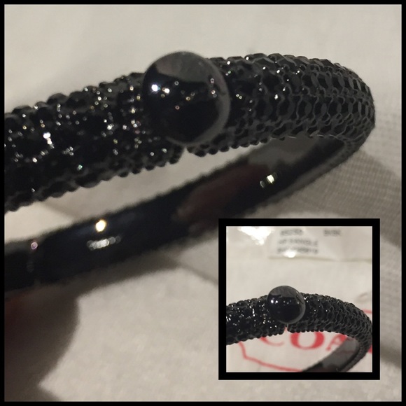 NWT Coach Black Hinge Bangle Rare & Retired - Picture 4 of 4